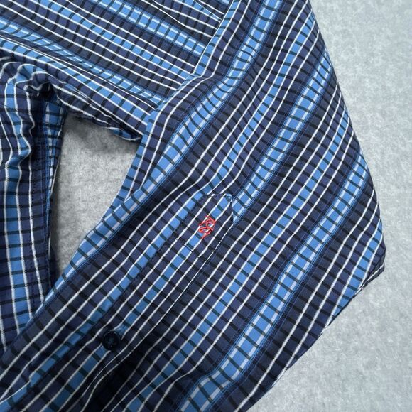 Robert Graham Shirt Mens Large L Blue 3D Texture Flip Cuff Collar Long Sleeve - Picture 11 of 13